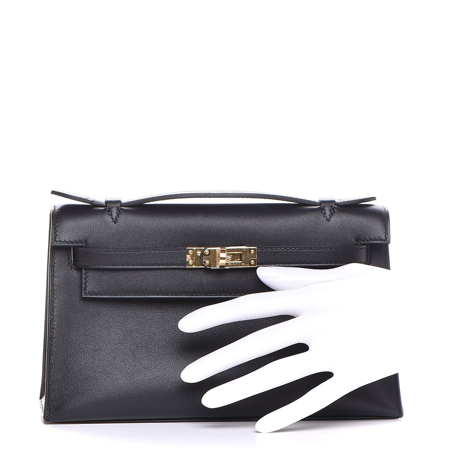 Hermes Swift Kelly Pochette Clutch Black 2 of 24