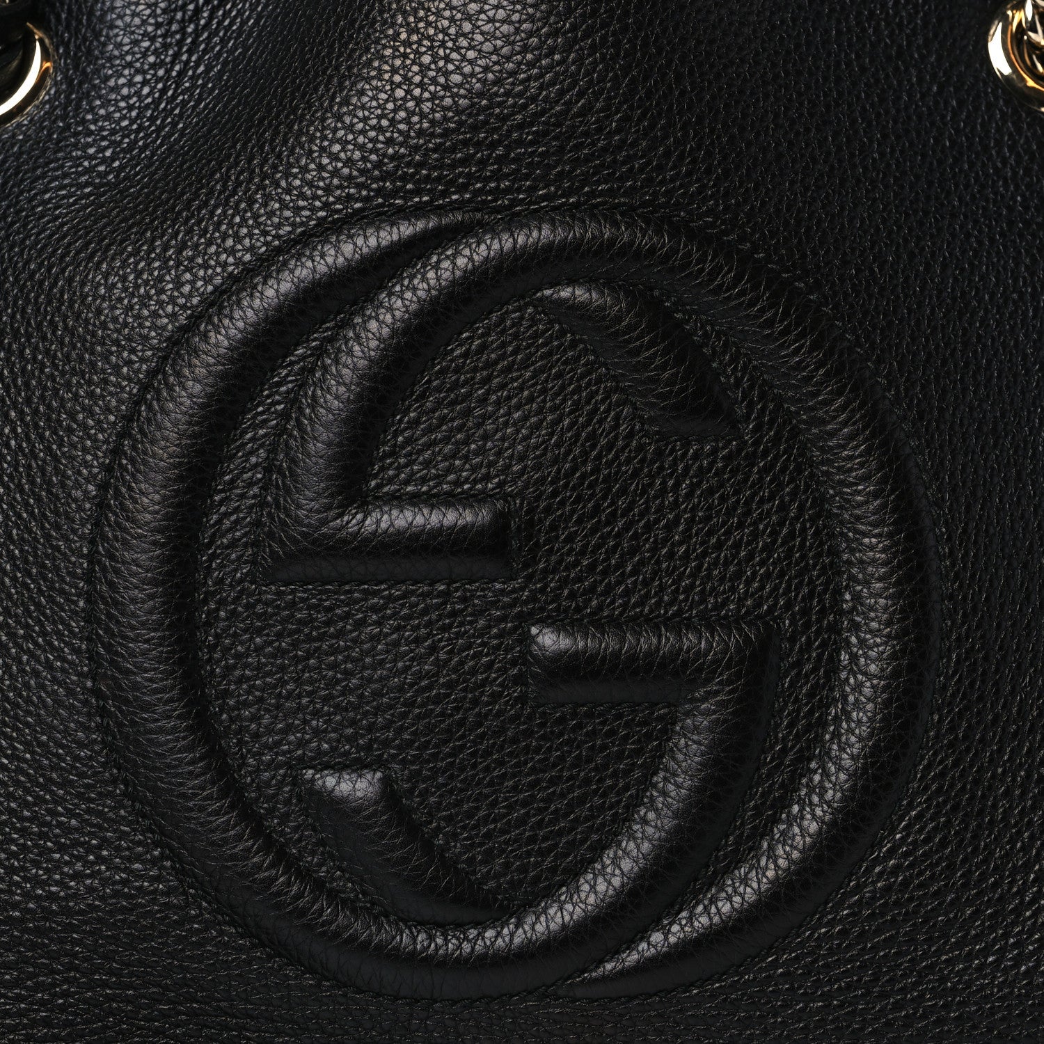 Gucci Pebbled Calfskin Medium Soho Chain Shoulder Bag Black 8 of 10