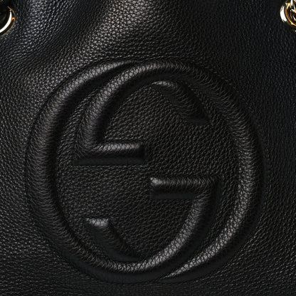 Gucci Pebbled Calfskin Medium Soho Chain Shoulder Bag Black 8 of 10