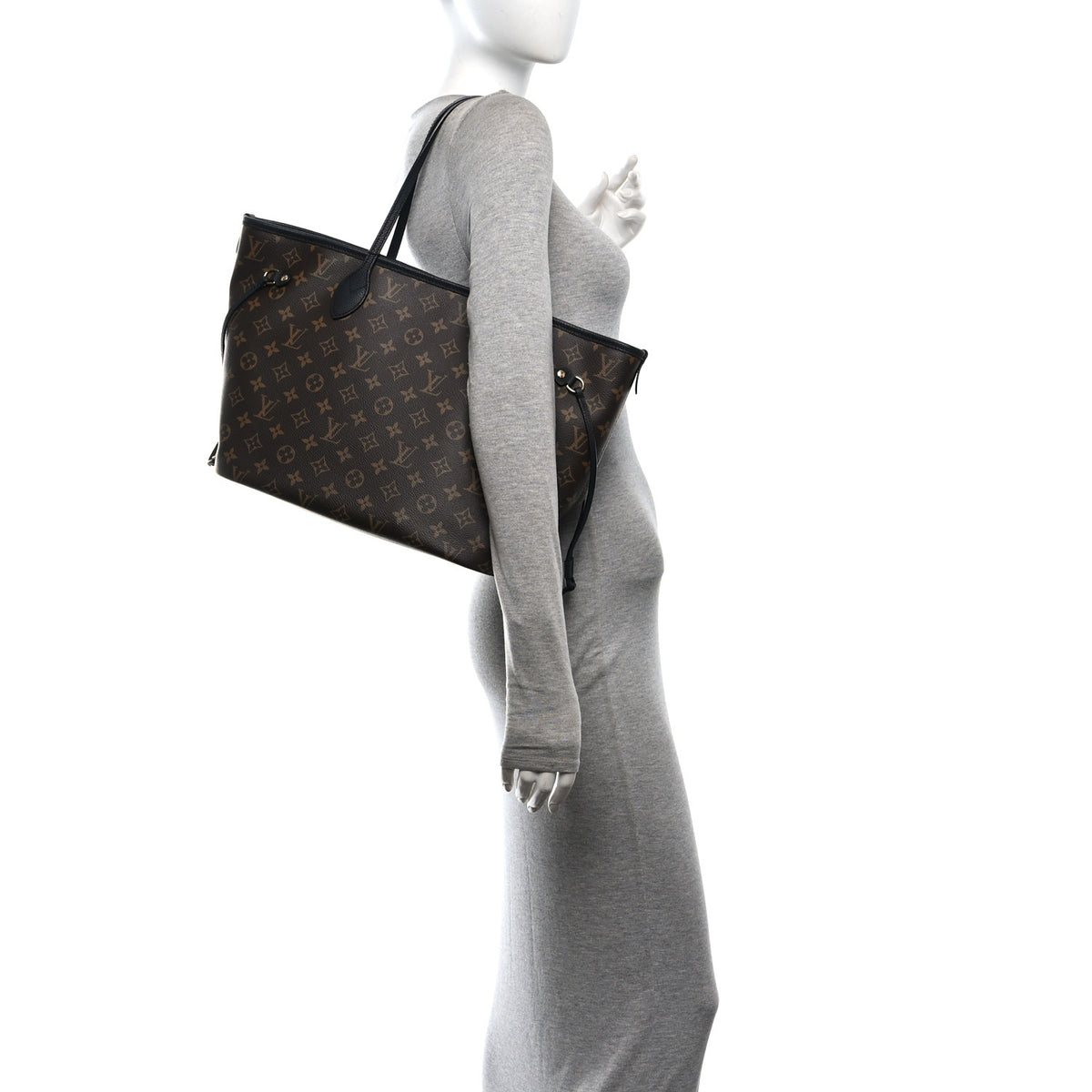 Louis Vuitton Monogram Calfskin Neo Neverfull Inside Out MM Black 2 of 18