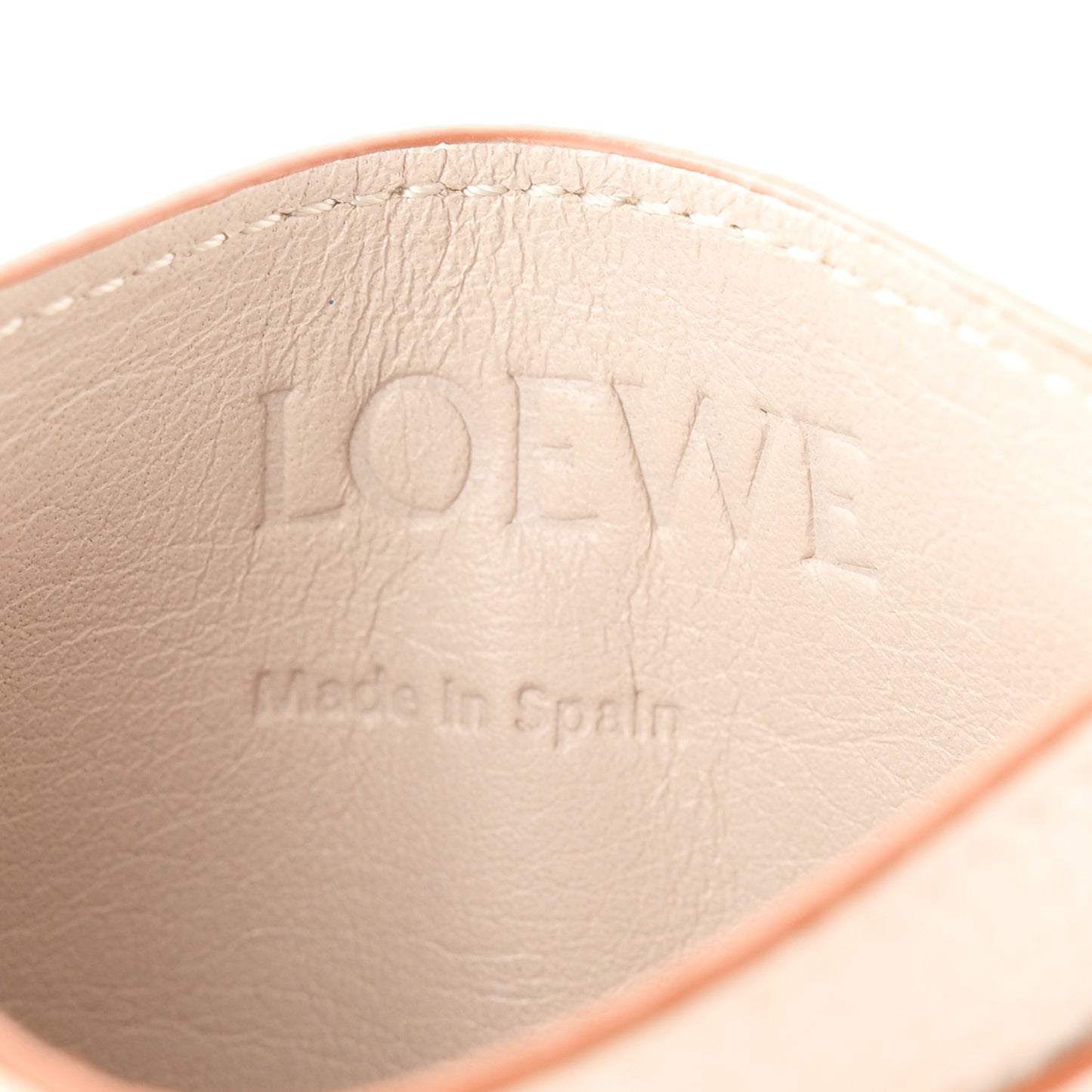 Soft Grained Calfskin Anagram Card Holder Light Oat