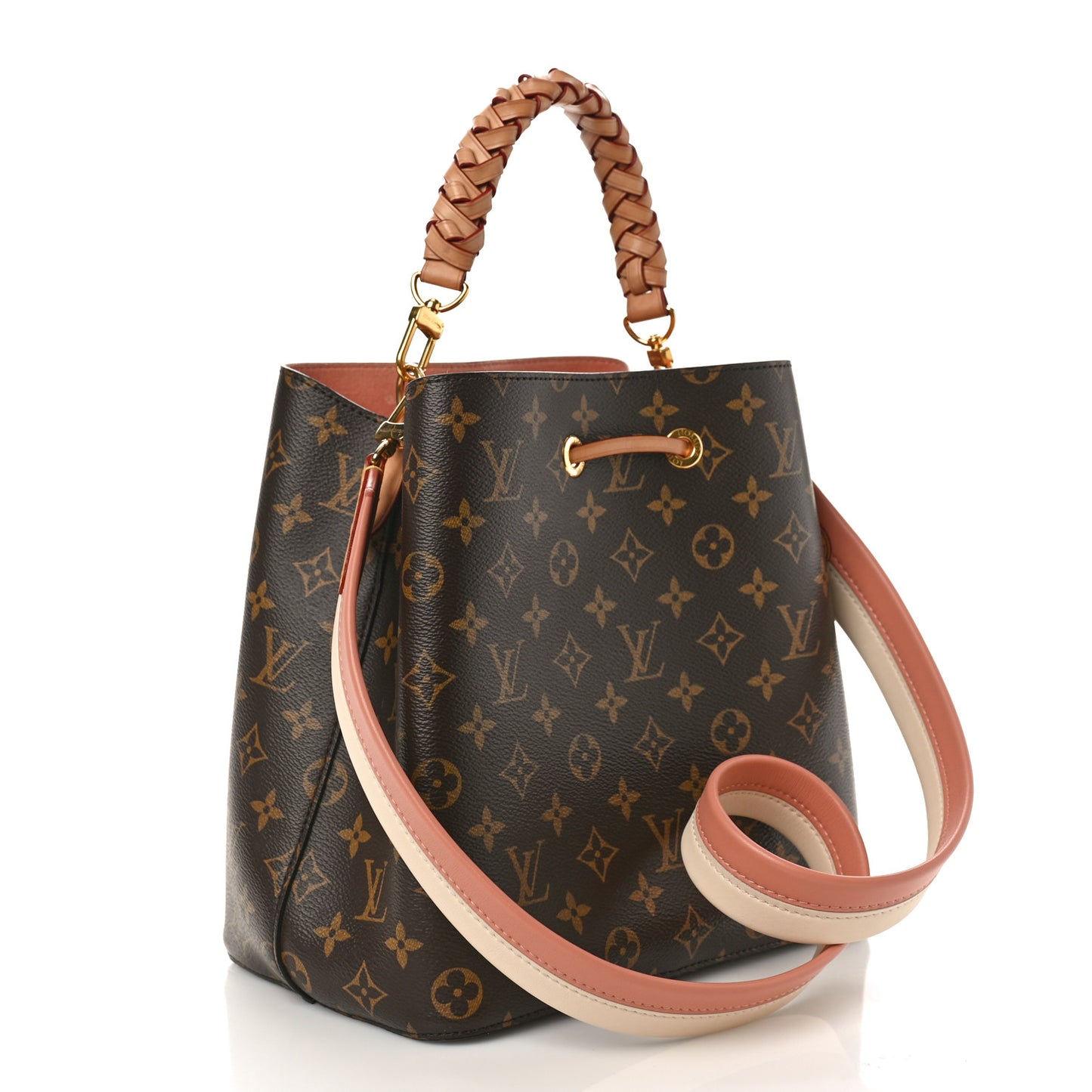 Monogram Braided Neonoe MM Peach Cream