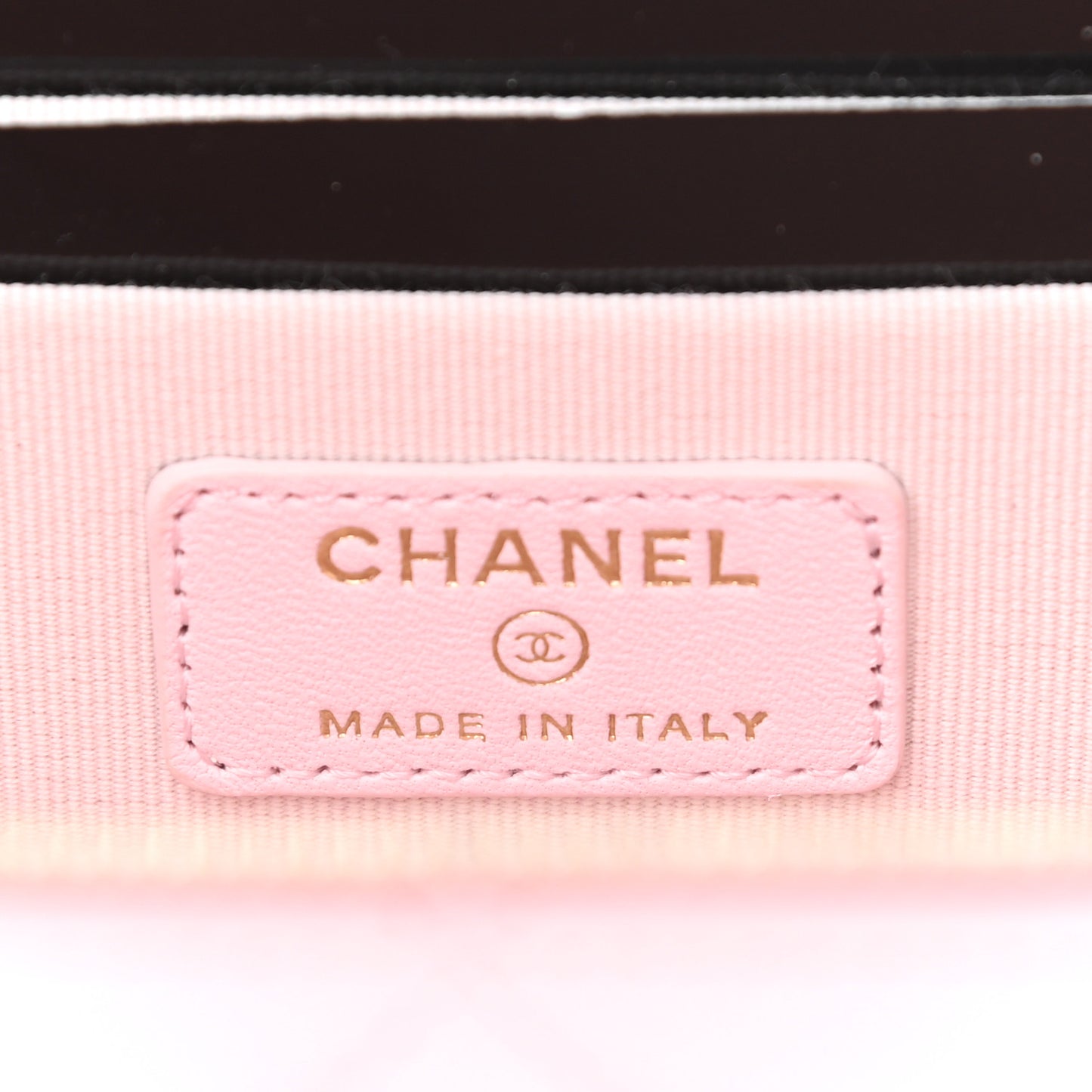 Lambskin Quilted Small Top Handle Vanity Case With Chain Light Pink