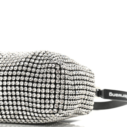 Alexander Wang Mesh Crystal Rhinestone Mini Heiress Pouch Black Silver 16 of 17