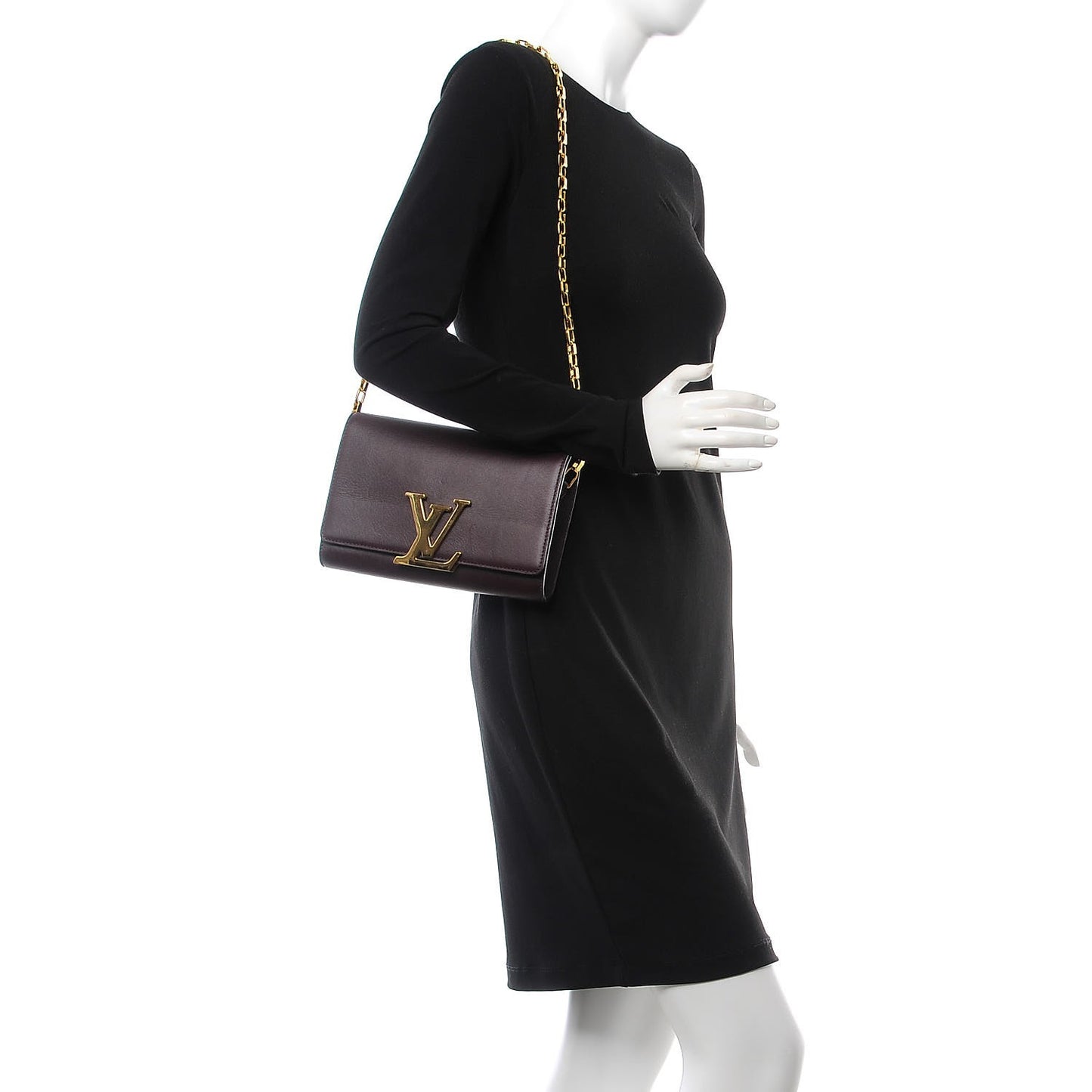 Calfskin Chain Louise GM Amarante
