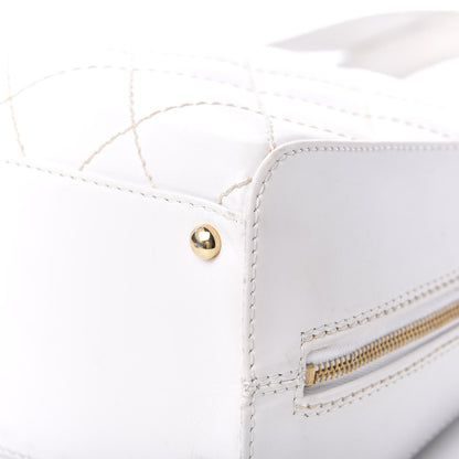 Chanel Calfskin Wild Stitch Surpique Top Handle Bag White 8 of 12