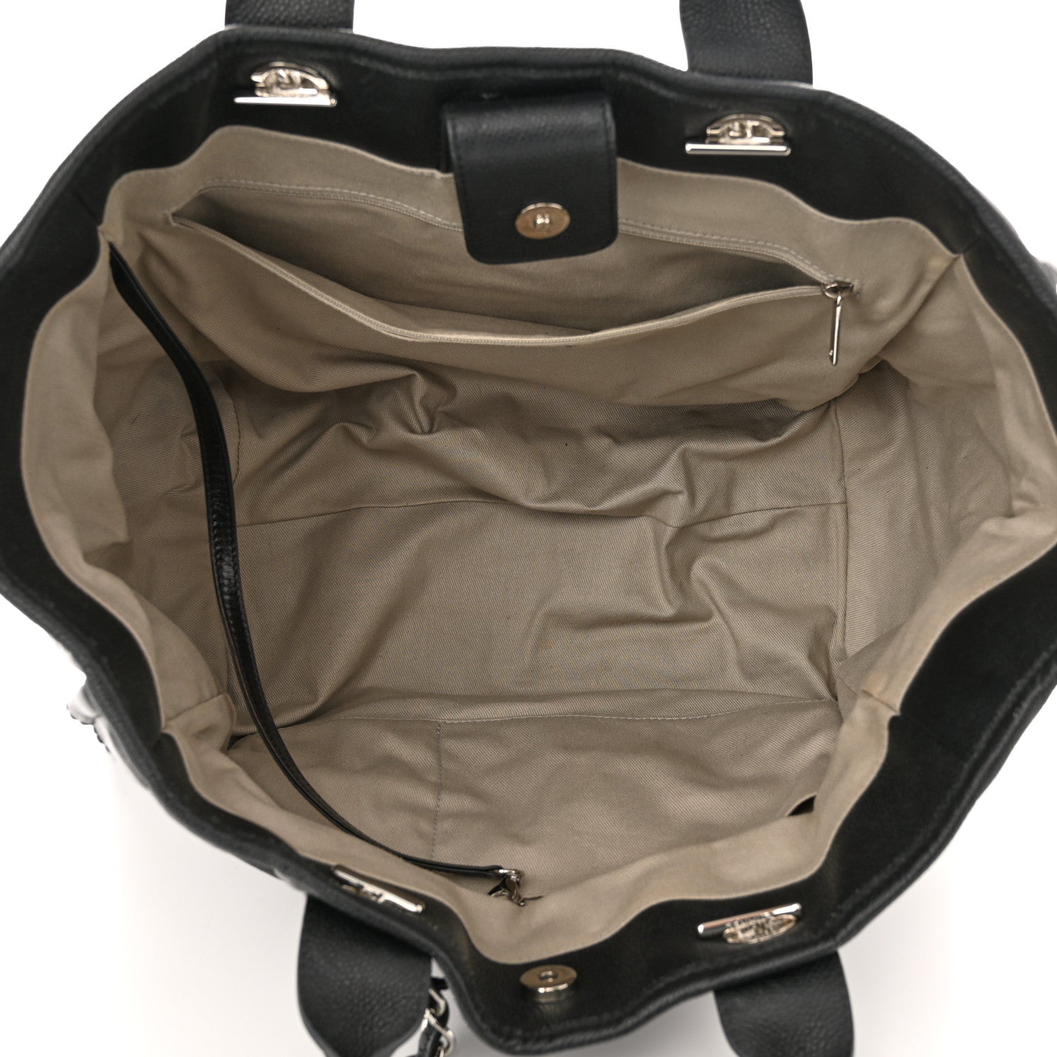 Chanel Glazed Calfskin Medium Deauville Tote Black 5 of 10