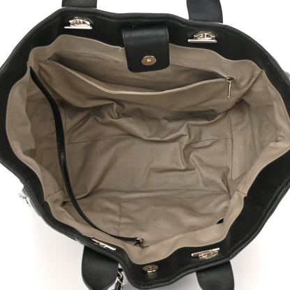 Chanel Glazed Calfskin Medium Deauville Tote Black 5 of 10