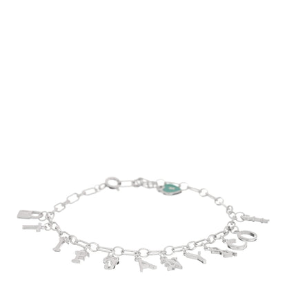 Tiffany Sterling Silver Enamel Love Notes Logo Charm Bracelet Blue 1 of 3