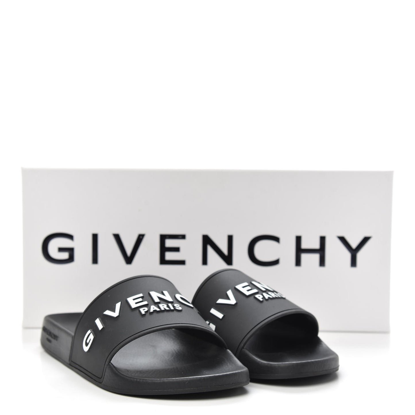 Rubber Logo Pool Slide Sandals 39 Black