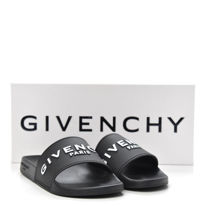 Givenchy Rubber Logo Pool Slide Sandals 39 Black 10 of 10