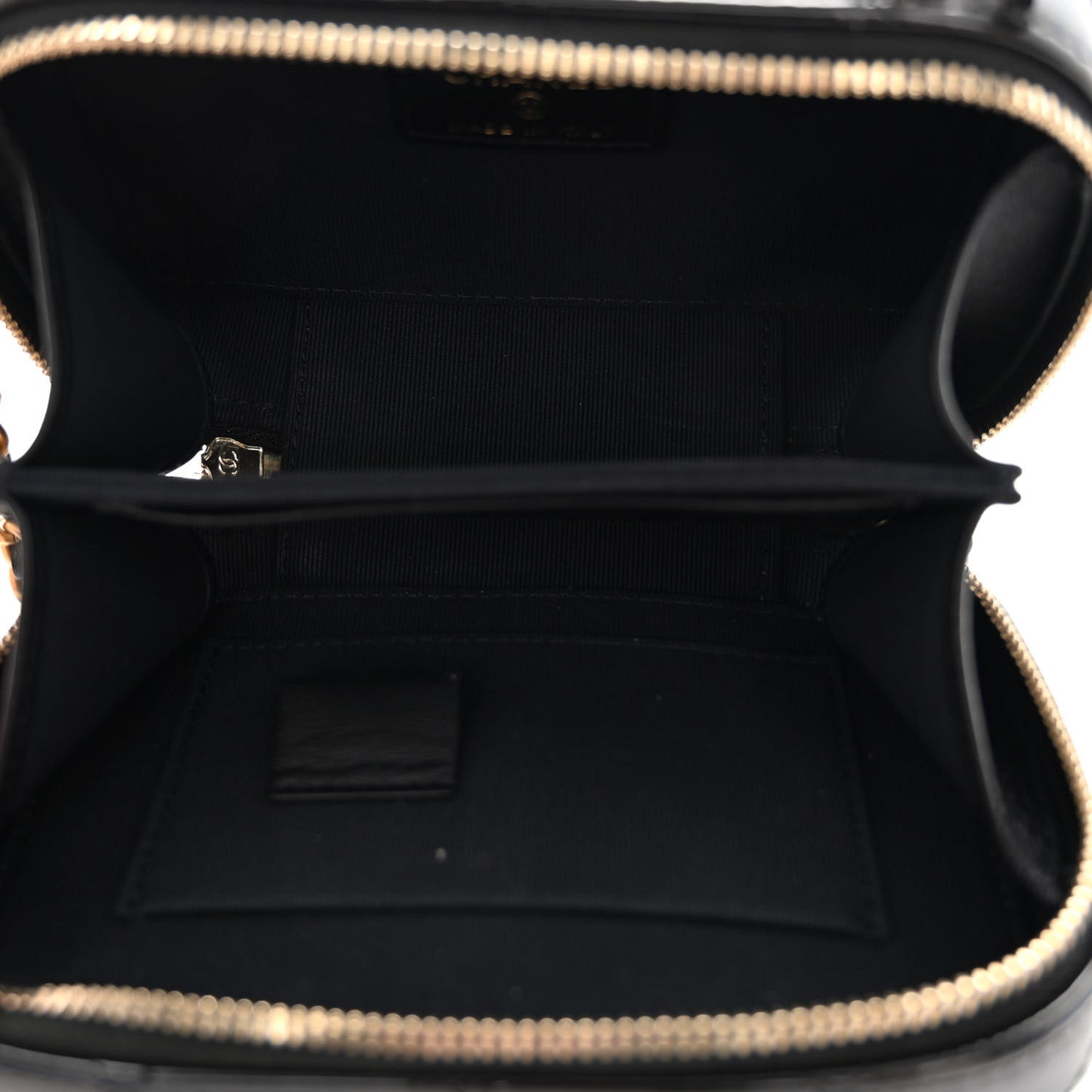 Patent Quilted Mini Pick Me Up Vanity Case Black