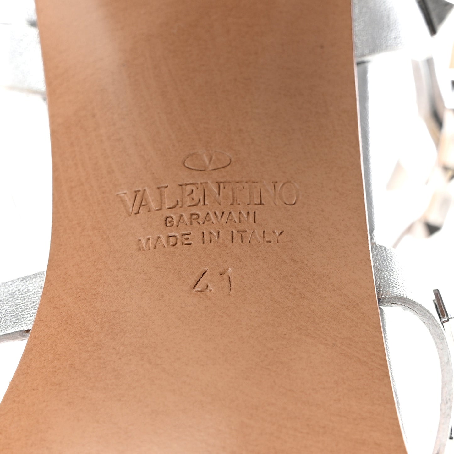 Metallic Nappa Rockstud 90mm City Sandals 41 Silver