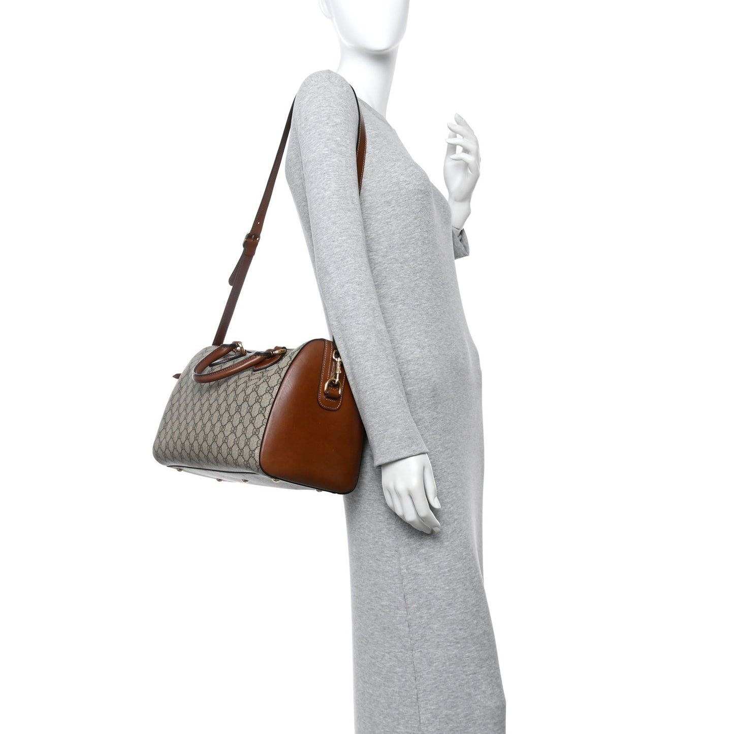 GG Supreme Monogram Medium Boston Beige Cuir