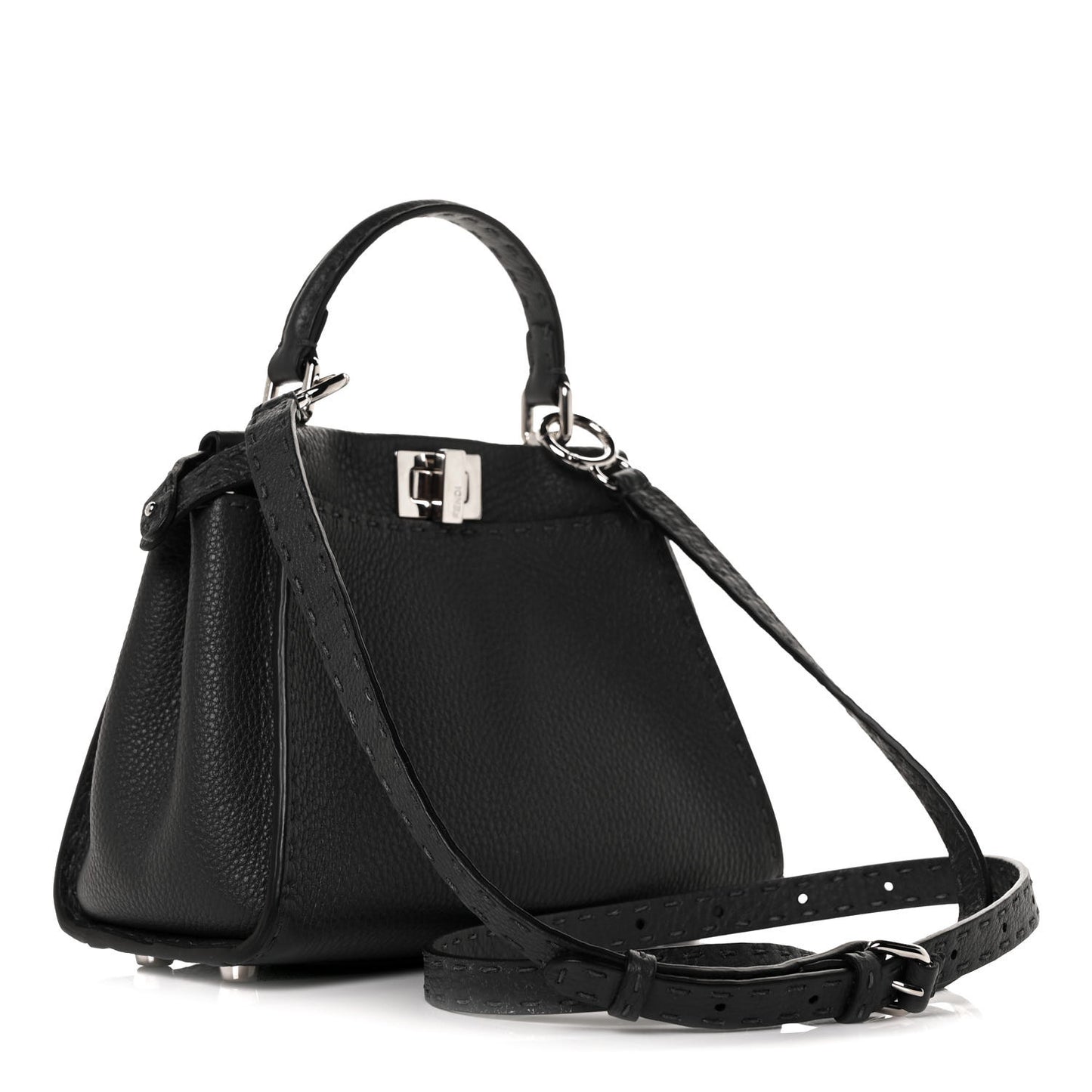 Cuoio Romano Selleria Bi-Color Mini Peekaboo Iconic Satchel Asfalto Latte