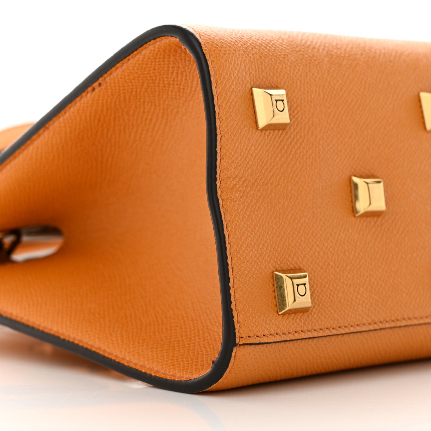 Hammered Calfskin Small The Studio Box Bag Olivello