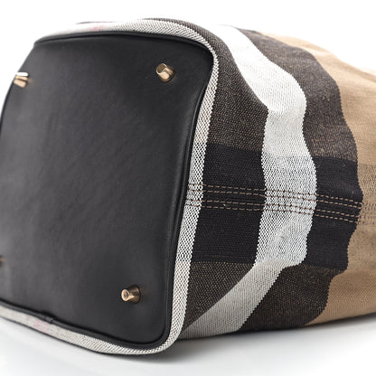 Burberry Canvas Mega Check Medium Ashby Hobo Black 8 of 10