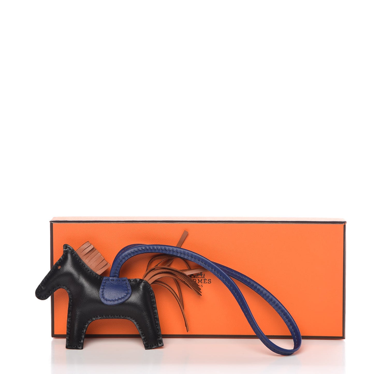Milo Lambskin Grigri Rodeo Horse Bag Charm PM Black Bleu Encre Gold