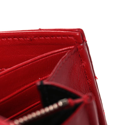 Saint Laurent Lambskin Y Quilt Monogram Large Loulou Flap Wallet Rouge Eros 10 of 11