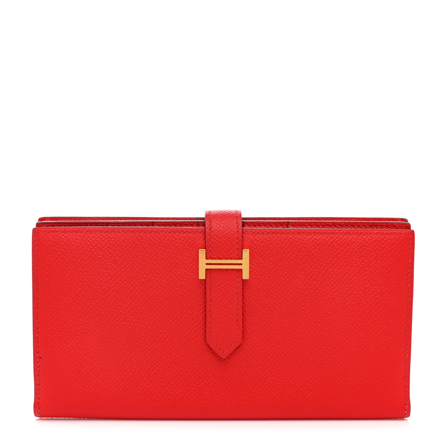 Hermes Epsom Bearn Gusset Wallet Rouge De Couer 1 of 8