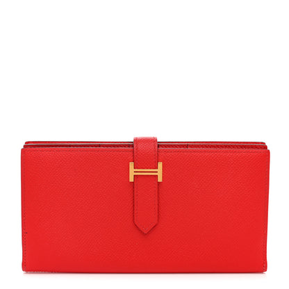 Hermes Epsom Bearn Gusset Wallet Rouge De Couer 1 of 8