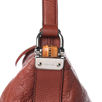 Gucci Guccissima Large Bamboo D-Ring Hobo Burgundy 9 of 9