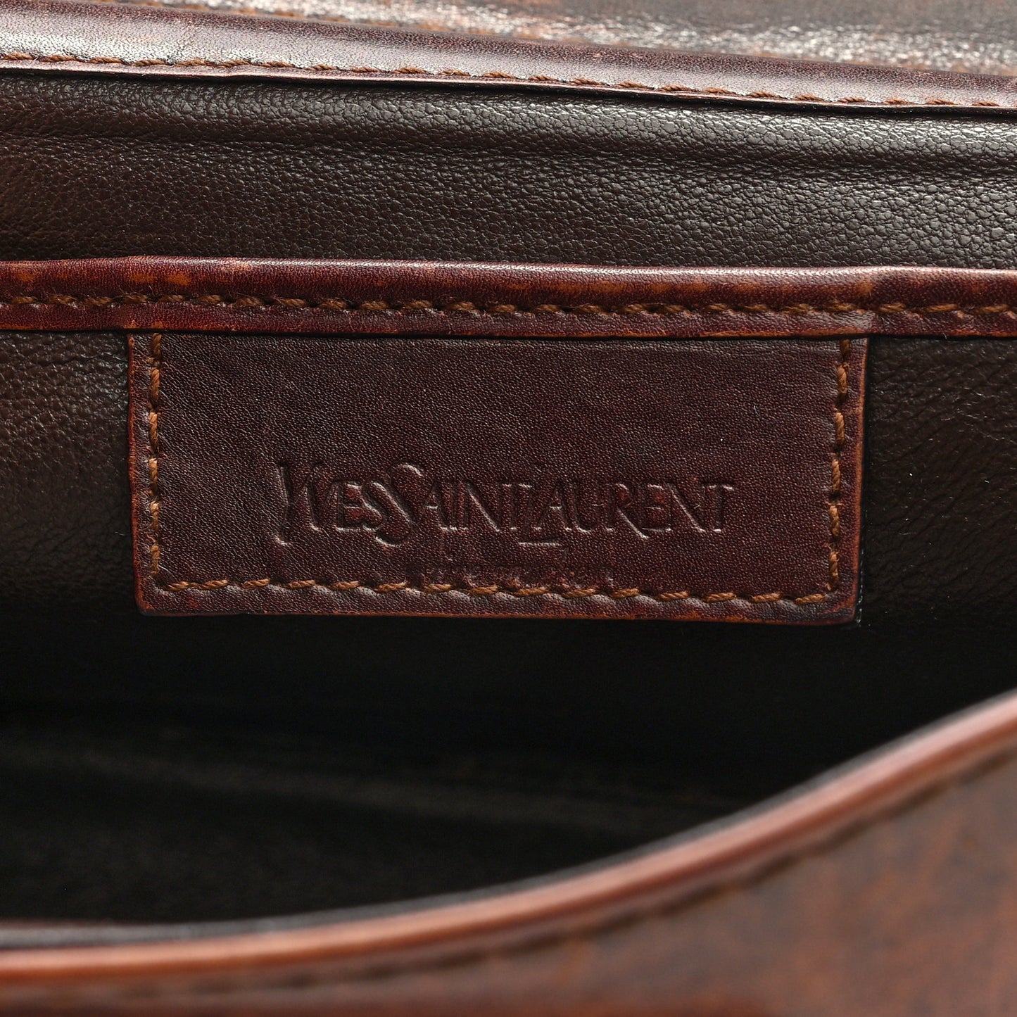 Calfskin Woven Grommet Shoulder Bag Brown