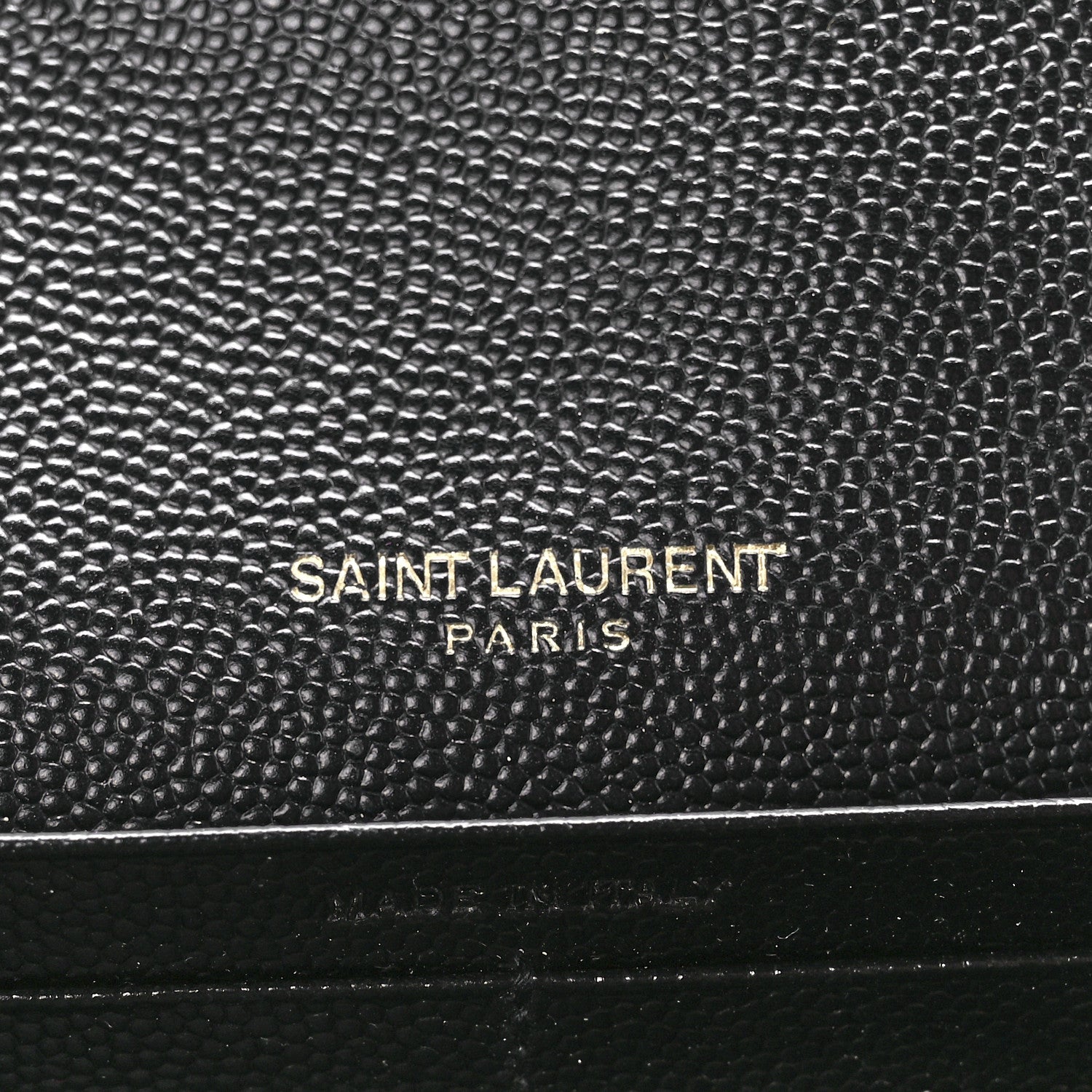 Saint Laurent Grain De Poudre Matelasse Chevron Monogram Flap Wallet Black 6 of 11