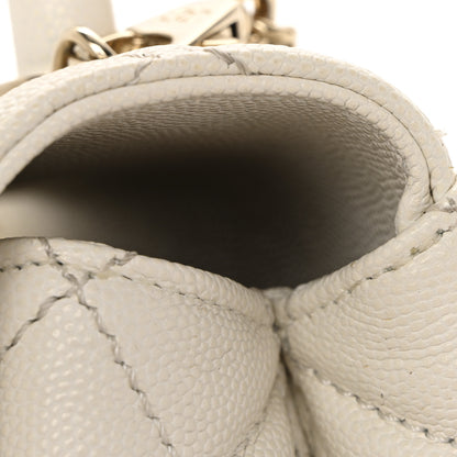 Chanel Caviar Quilted Mini Coco Handle Flap White 14 of 14