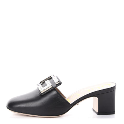 Gucci Malaga Kid Crystal Square G Madelyn Mules 36 Black 1 of 7