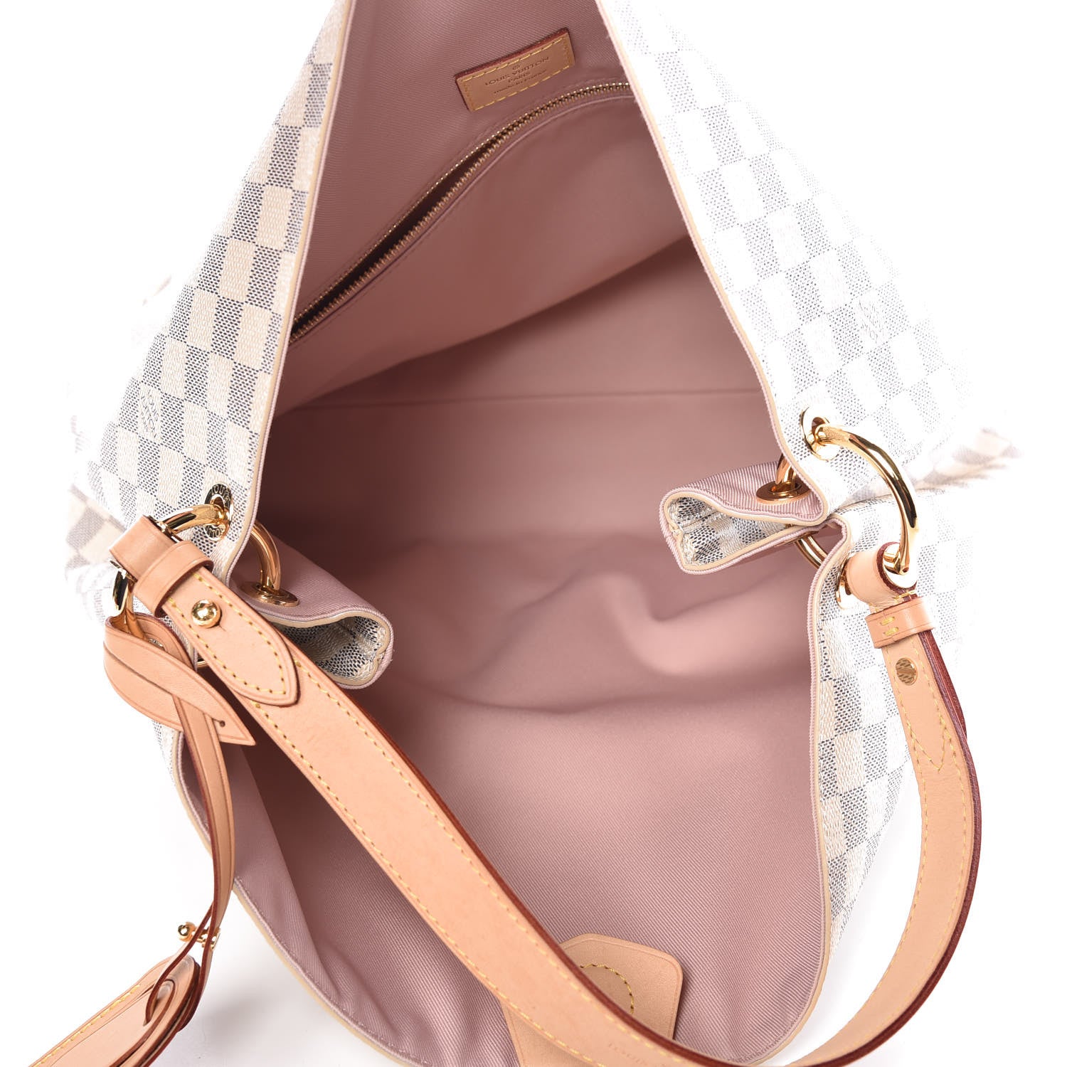 Louis Vuitton Damier Azur Graceful MM Rose Ballerine 5 of 9