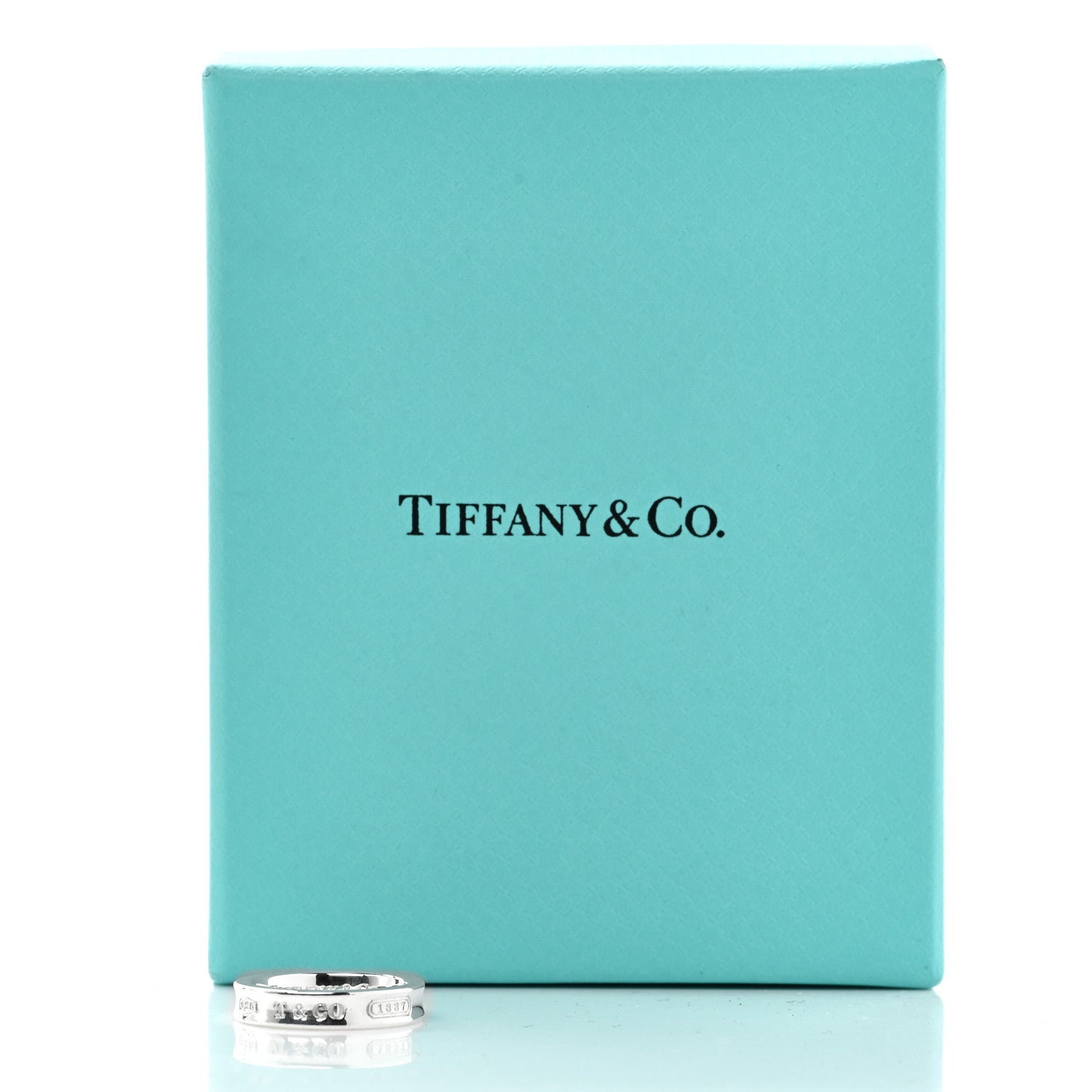 Tiffany Sterling Silver Narrow 1837 Band Ring 48 4.5 10 of 10