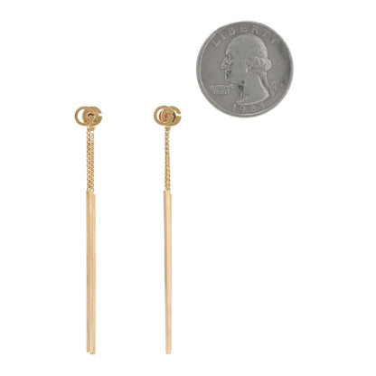 Gucci 18K Yellow Gold Running G Drop Chain Earrings 2 of 4