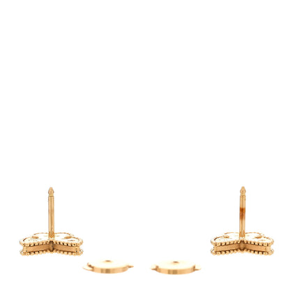 Van Cleef & Arpels 18K Yellow Gold Mother of Pearl Sweet Alhambra Butterfly Earrings 3 of 6