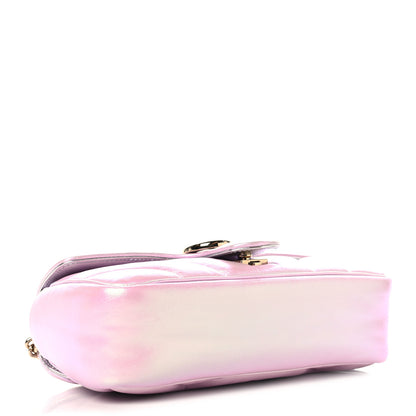 Gucci Iridescent Nappa Chevron Matelasse Small GG Marmont Shoulder Bag Iridescent Escape Pink 4 of 11