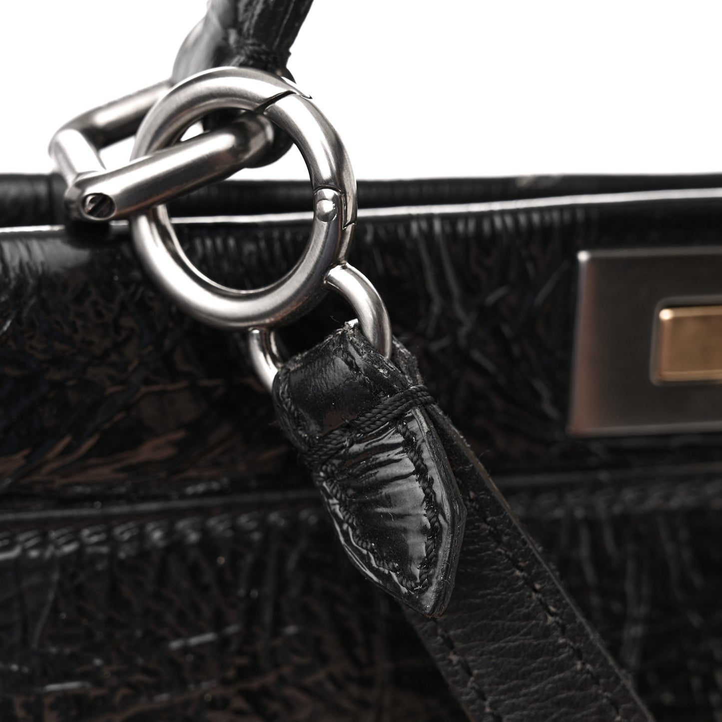 Patent Large Peekaboo Iconic Satchel Black