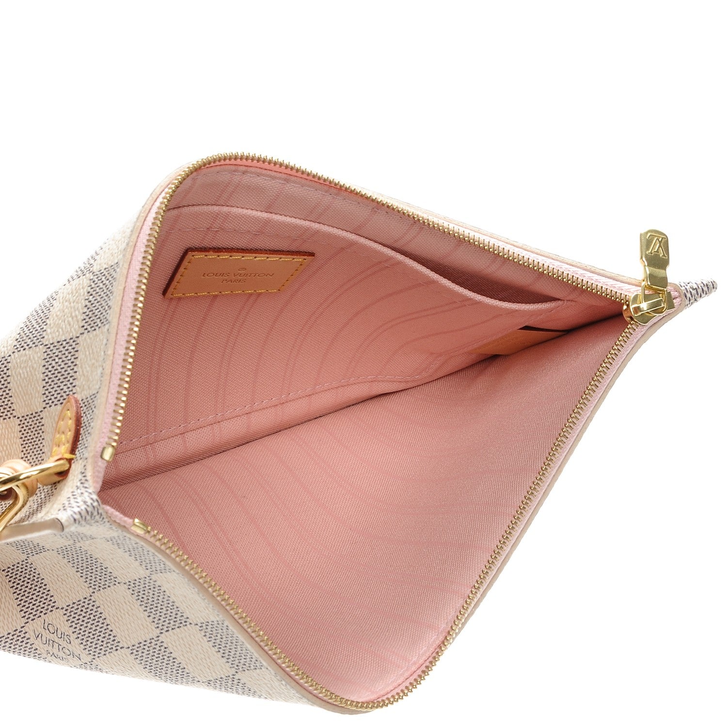 Louis Vuitton Damier Azur Neverfull MM GM Pochette Rose Ballerine 5 of 8