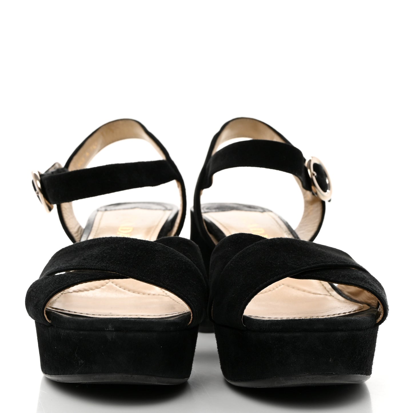 Suede Crisscross Platform 20/65mm Sandals 37.5 Black