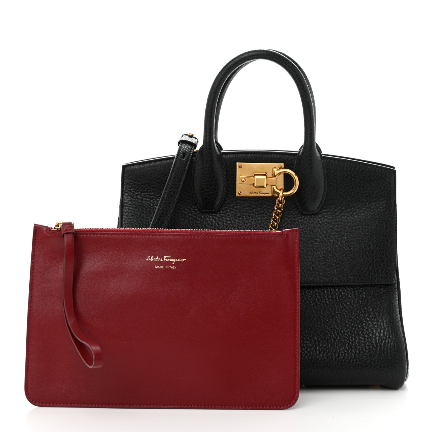 Hammered Calfskin Studio Rock Bag Black