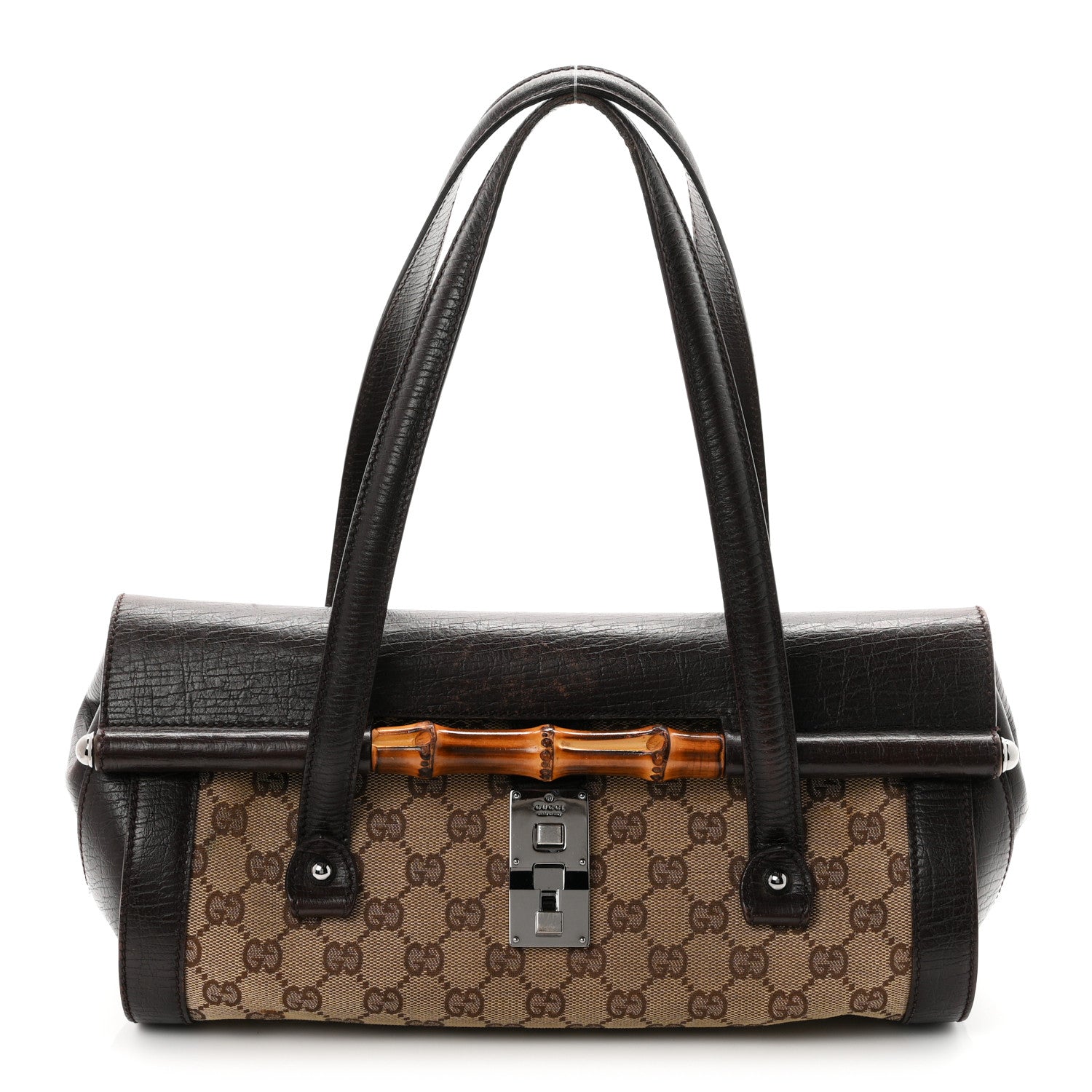 Gucci Monogram Bamboo Bullet Bag Dark Brown 1 of 11