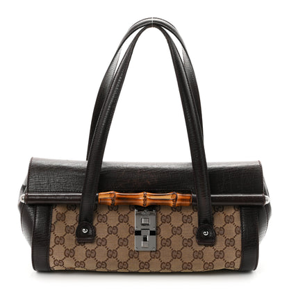 Gucci Monogram Bamboo Bullet Bag Dark Brown 1 of 11