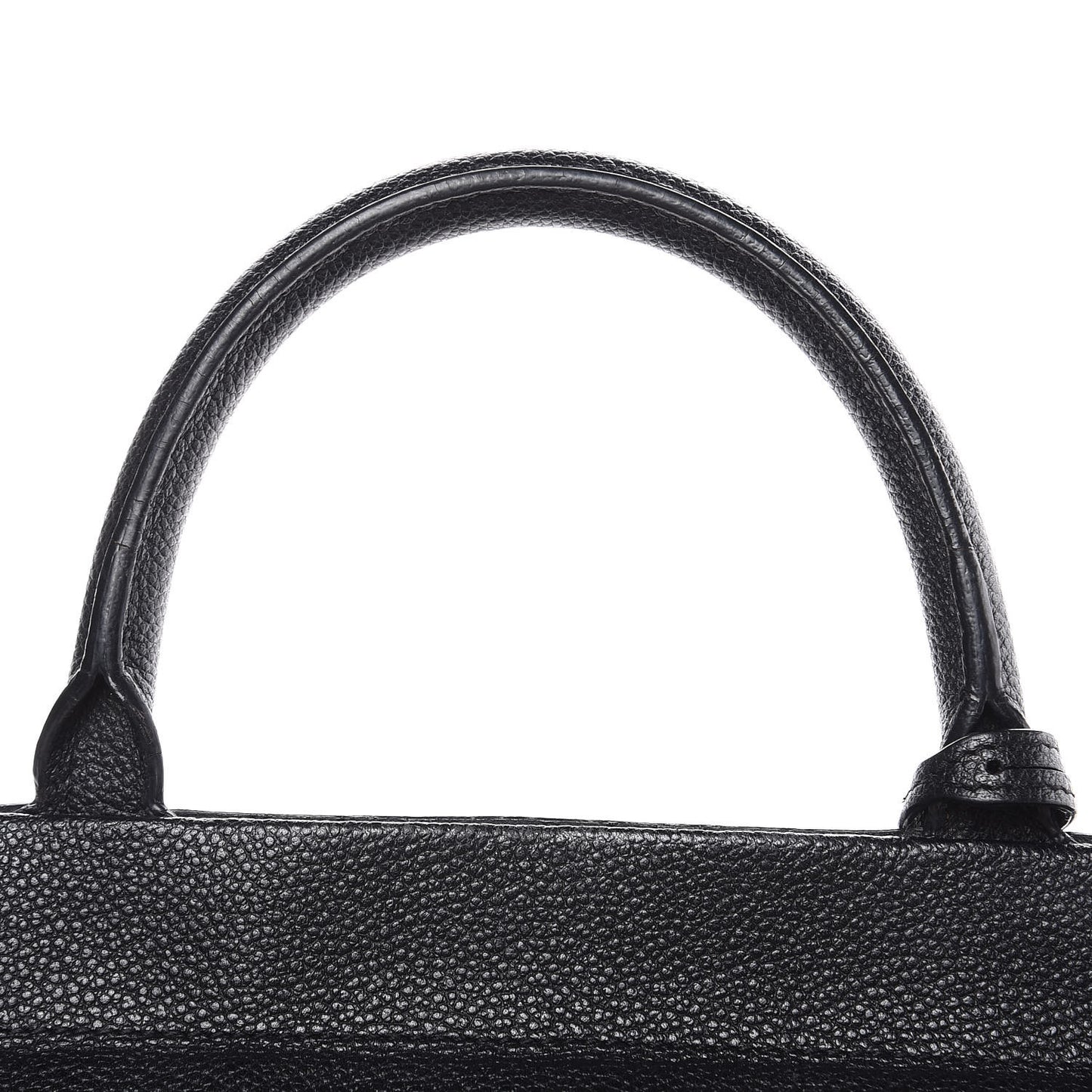 Grained Calfskin Small Cabas Rive Gauche Black
