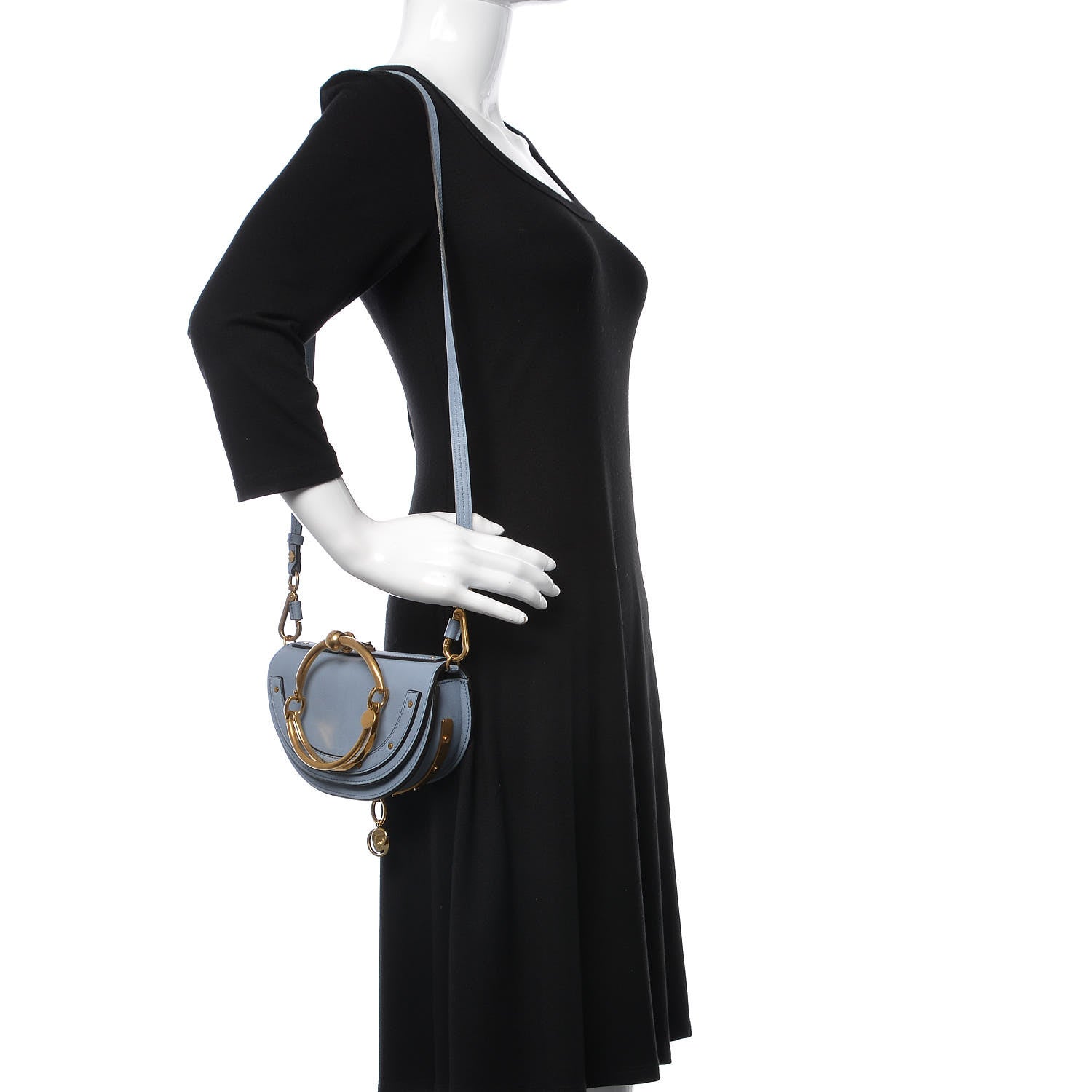Chloe Calfskin Small Nile Bracelet Minaudiere Bag Washed Blue 2 of 8