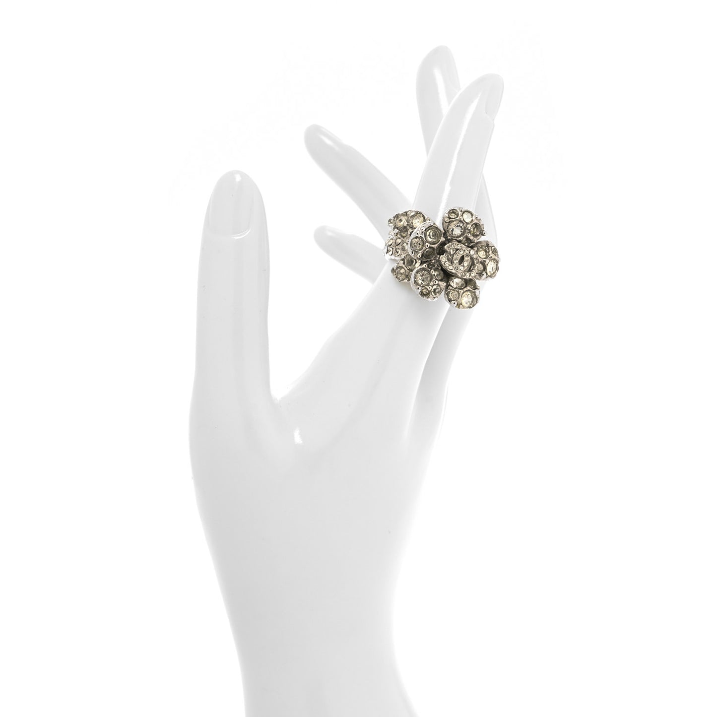 Swarovski Crystal Camellia Ring 6.5 Silver