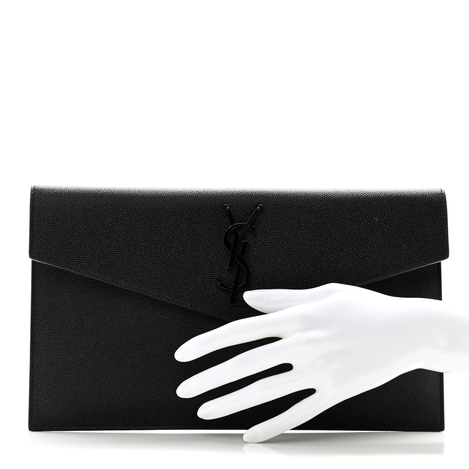 Saint Laurent Grain De Poudre Uptown Pouch Black 2 of 7