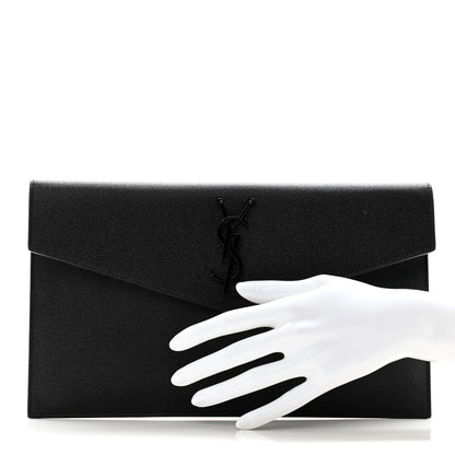 Saint Laurent Grain De Poudre Uptown Pouch Black 2 of 7
