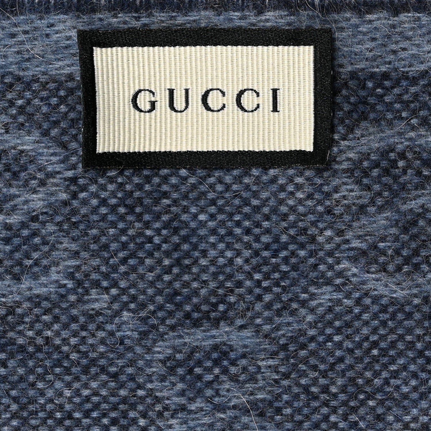 Gucci Wool Alpaca Monogram Web New Nikky Scarf Midnight Blue 3 of 4