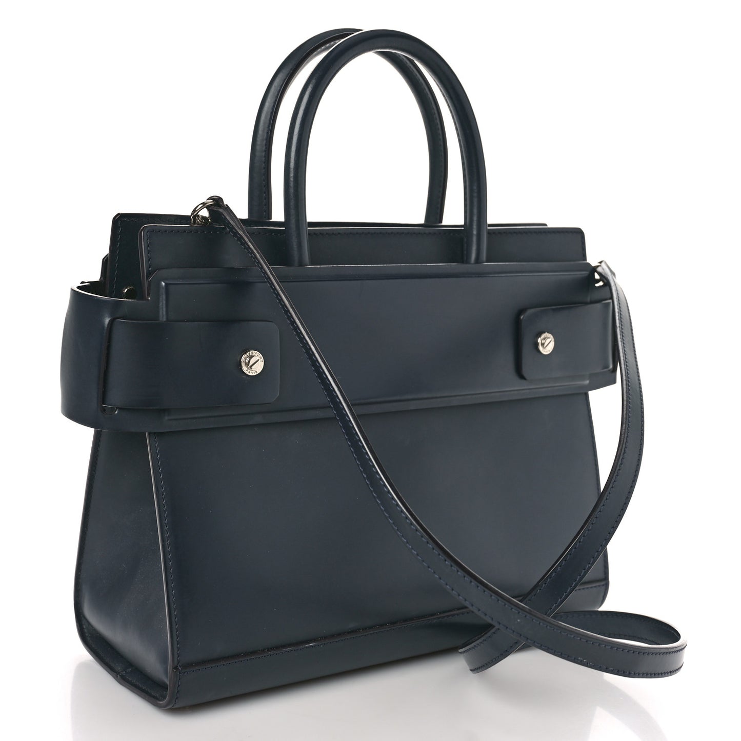 Smooth Calfskin Small Horizon Satchel Night Blue