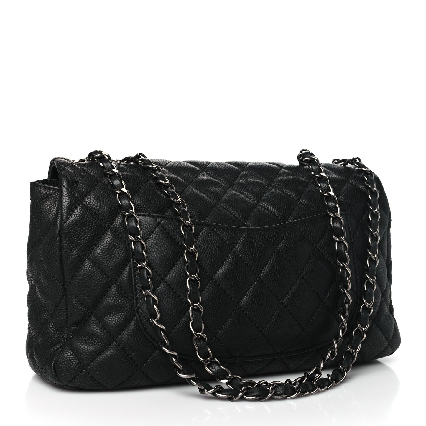 Caviar Quilted Large Now and Forever Flap Black