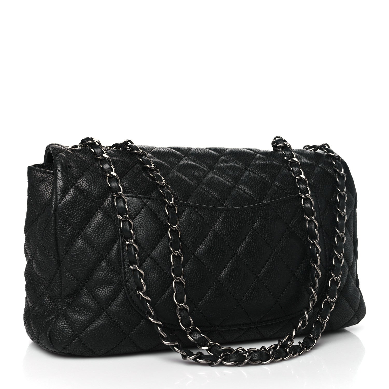 Chanel Caviar Quilted Large Now and Forever Flap Black 3 of 10
